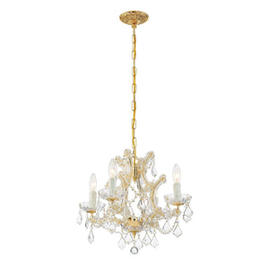 Maria Theresa 4 Light Clear Italian Crystal Polished Chrome Mini Chandelier 4474-CH-CL-I