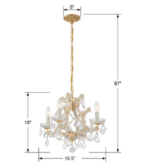 Maria Theresa 4 Light Swarovski Strass Crystal Polished Chrome Mini Chandelier 4474-CH-CL-S