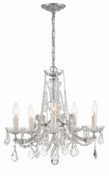 Maria Theresa 5 Light Hand Cut Crystal Polished Chrome Chandelier 4476-CH-CL-MWP