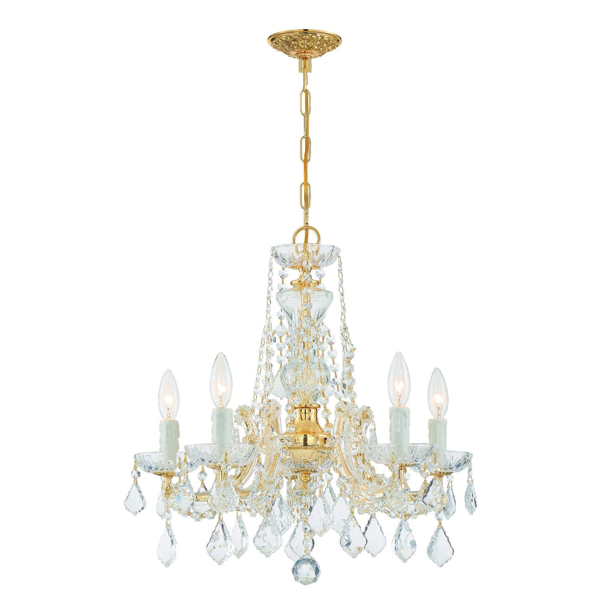 Maria Theresa 5 Light Hand Cut Crystal Gold Chandelier 4476-GD-CL-MWP