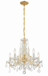 Maria Theresa 5 Light Hand Cut Crystal Polished Chrome Chandelier 4476-CH-CL-MWP