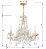 Maria Theresa 5 Light Hand Cut Crystal Polished Chrome Chandelier 4476-CH-CL-MWP