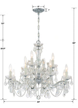 Maria Theresa 12 Light Clear Italian Crystal Polished Chrome Chandelier 4479-CH-CL-I