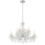 Maria Theresa 12 Light Clear Italian Crystal Polished Chrome Chandelier 4479-CH-CL-I