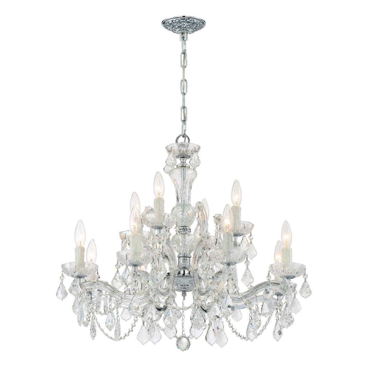 Maria Theresa 12 Light Spectra Crystal Polished Chrome Chandelier 4479-CH-CL-SAQ