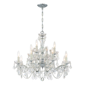 Maria Theresa 12 Light Swarovski Strass Crystal Polished Chrome Chandelier 4479-CH-CL-S
