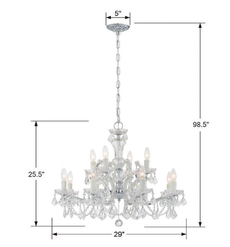 Maria Theresa 12 Light Swarovski Strass Crystal Polished Chrome Chandelier 4479-CH-CL-S