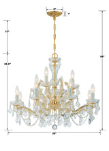 Maria Theresa 12 Light Clear Italian Crystal Polished Chrome Chandelier 4479-CH-CL-I