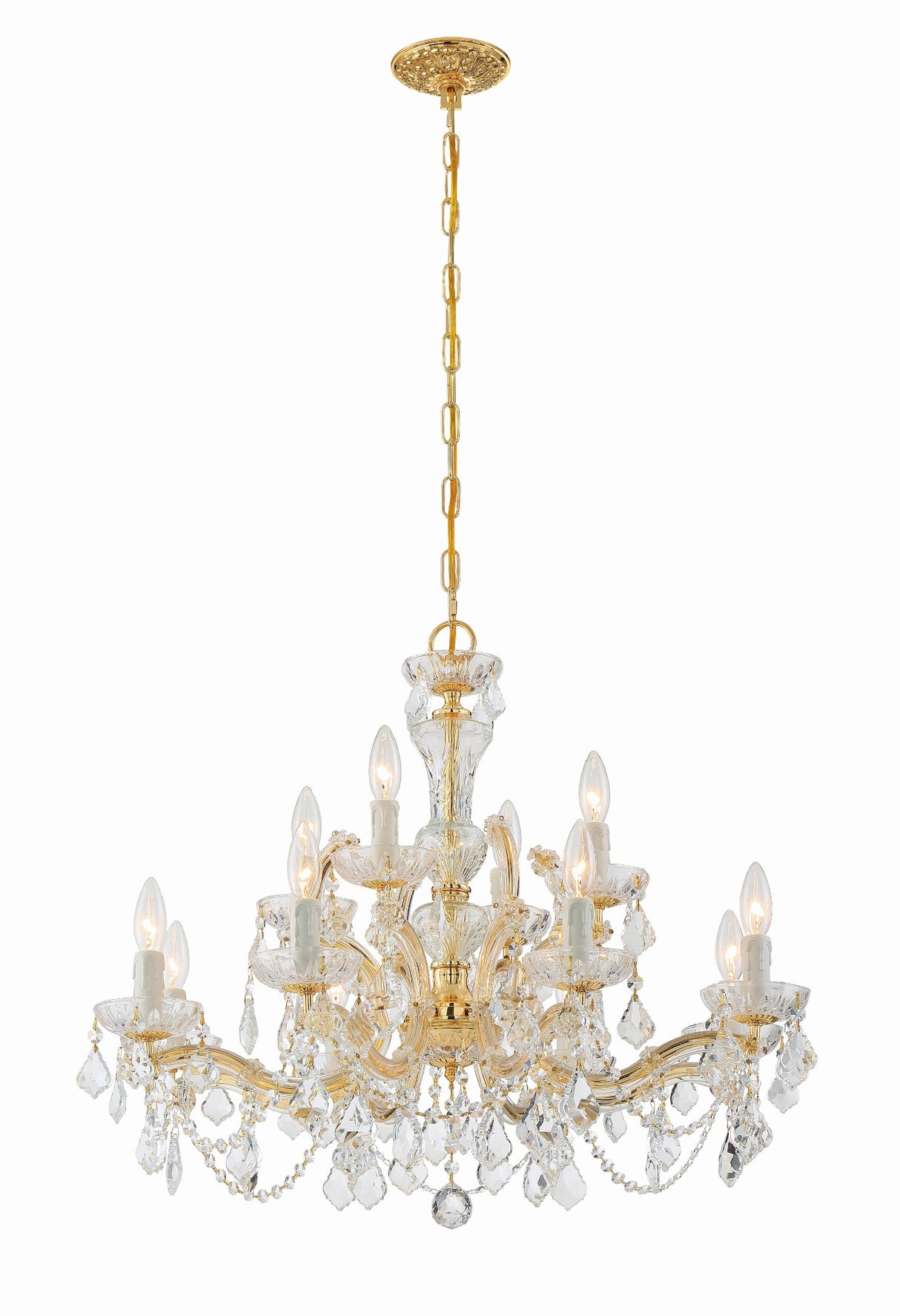 Maria Theresa 12 Light Clear Italian Crystal Polished Chrome Chandelier 4479-CH-CL-I