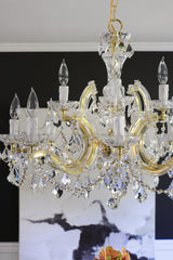 Maria Theresa 12 Light Clear Italian Crystal Polished Chrome Chandelier 4479-CH-CL-I