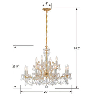 Maria Theresa 12 Light Swarovski Strass Crystal Polished Chrome Chandelier 4479-CH-CL-S