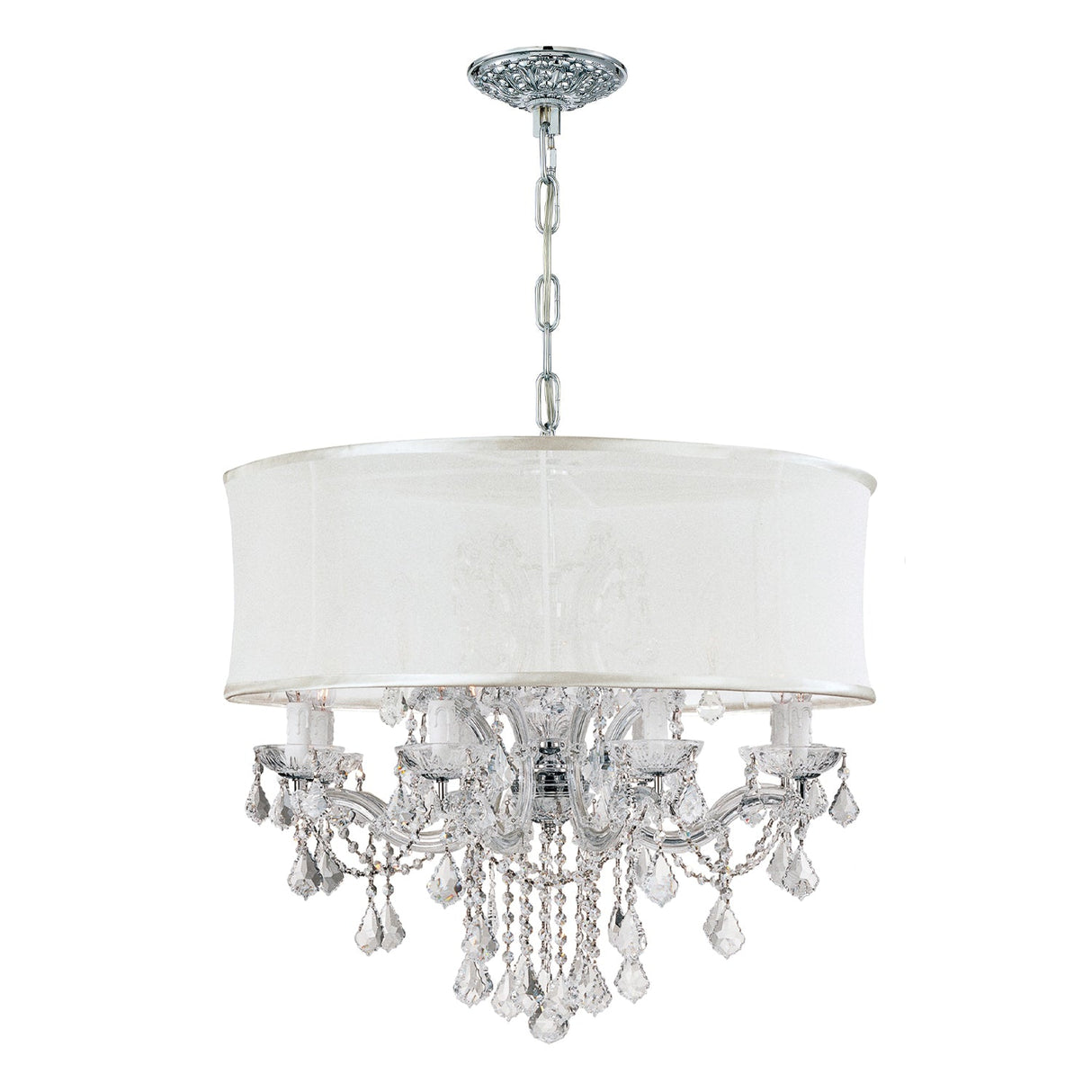 Brentwood 12 Light Smooth Shade Polished Chrome Chandelier 4489-CH-SMW-CLM