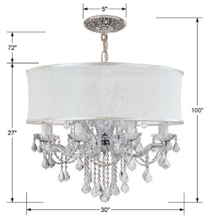 Brentwood 12 Light Swarovski Strass Crystal Smooth Shade Polished Chrome Chandelier 4489-CH-SMW-CL-S