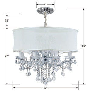 Brentwood 12 Light Swarovski Strass Crystal Smooth Shade Polished Chrome Chandelier 4489-CH-SMW-CL-S