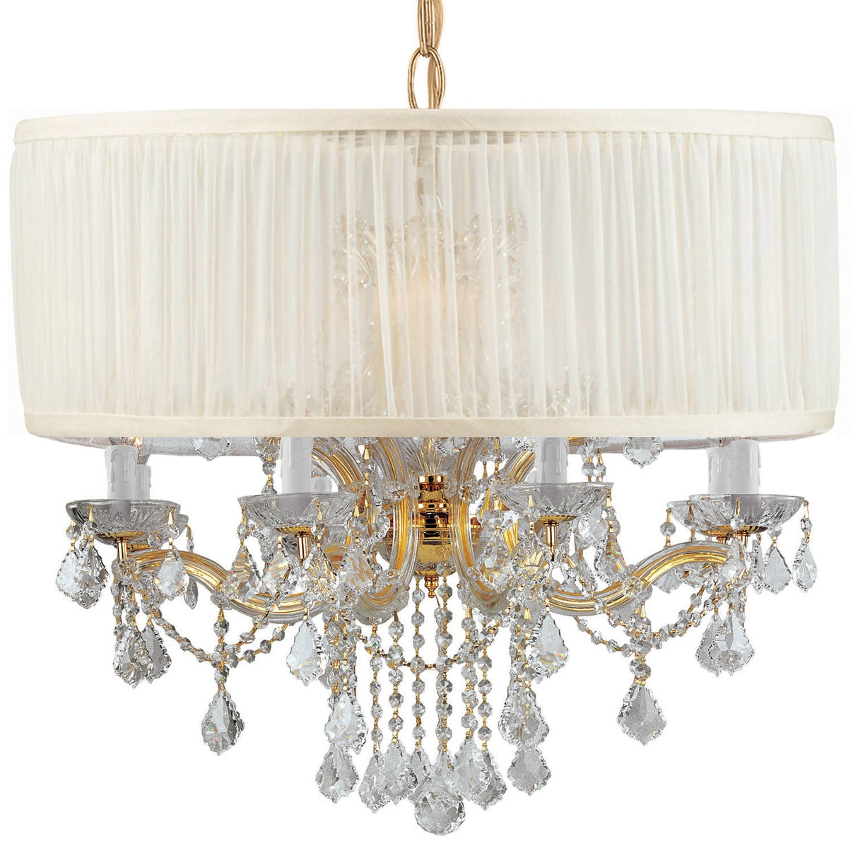 Brentwood 12 Light Swarovski Strass Crystal Smooth Shade Gold Chandelier 4489-GD-SAW-CL-S