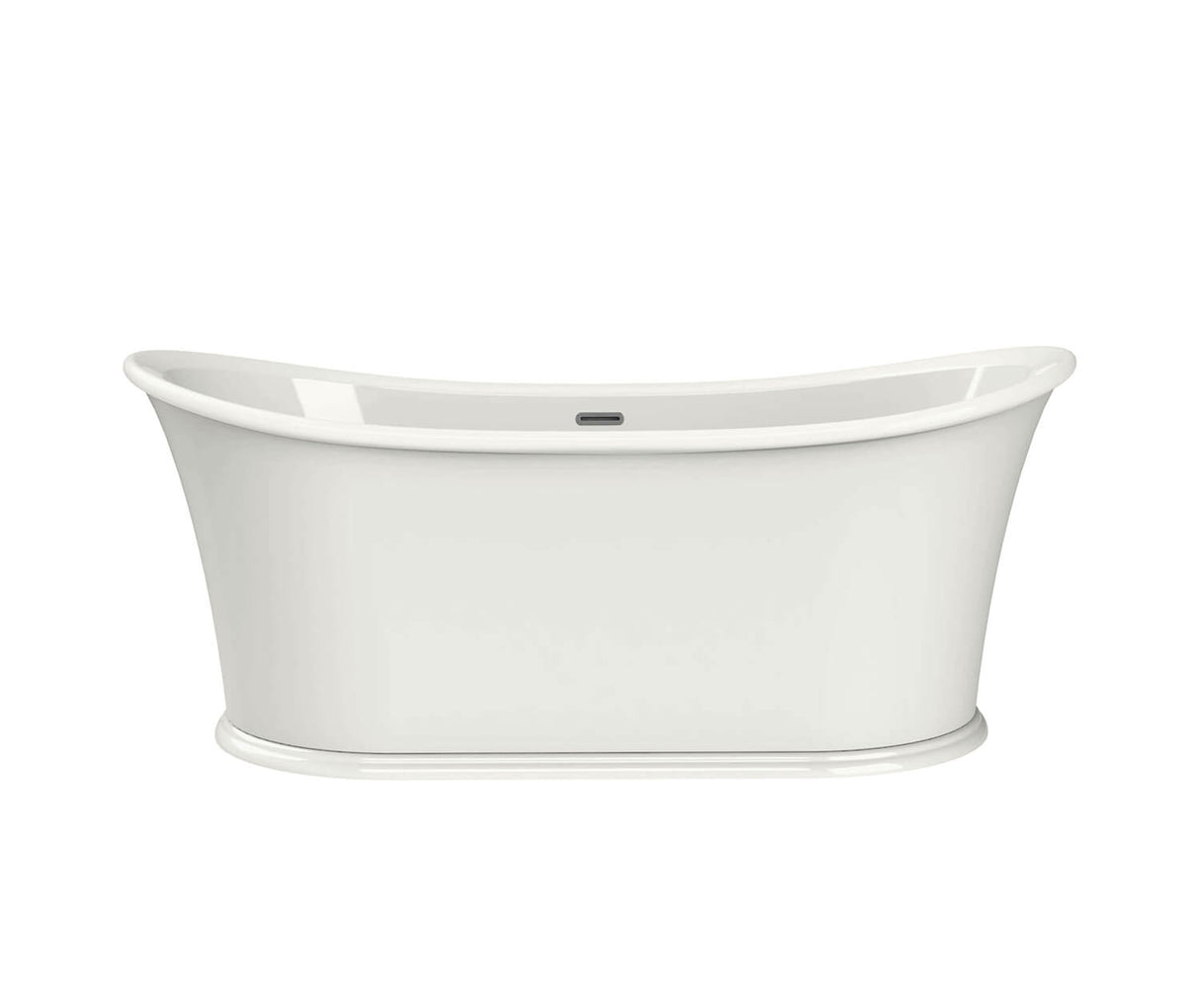 MAAX 106389-000-001-000 Elina 66 x 34 Acrylic Freestanding Center Drain Bathtub in White with White Skirt