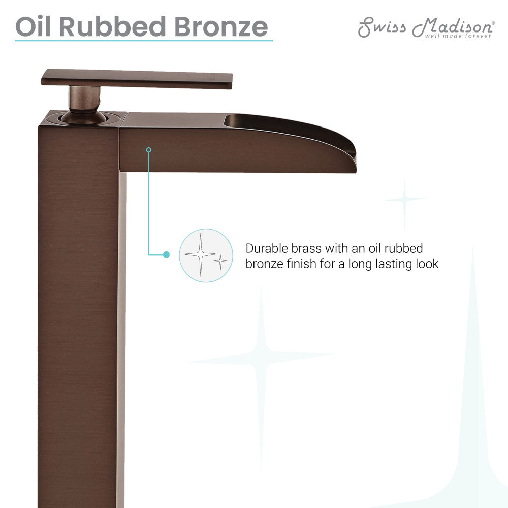 Concorde Single Hole, Single-Handle, High Arc Waterfall, Bathroom Faucet in Oil Rubbed Bronze