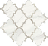 Anatolia Tile Mayfair Volakas Grigio Arabesque Polished Porcelain Mosaics. 1 Sheet = .97 Sq. Ft. 4501-0134-1 Volakas Grigio Arabesque - premium natural stone mosaic tile from Anatolia Tile, available at PoshHaus showroom in Keene, NH