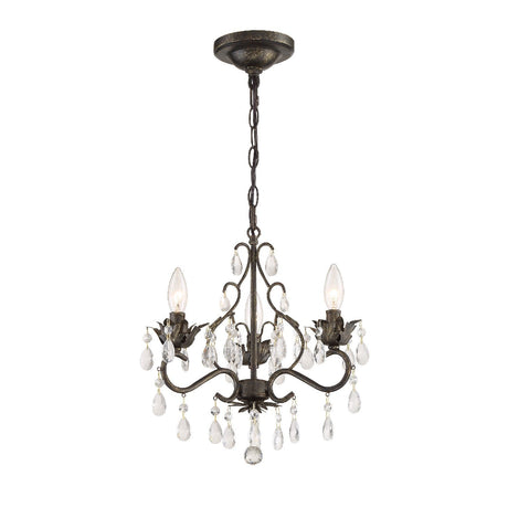 Paris Market 3 Light Hand Cut Crystal English Bronze Mini Chandelier 4534-EB-CL-MWP