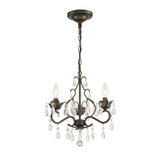 Paris Market 3 Light Swarovski Strass Crystal English Bronze Mini Chandelier 4534-EB-CL-S