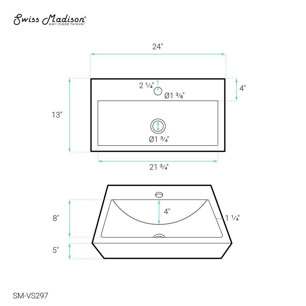 Rennes Vanity 24" Vessel Sink