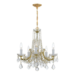 Maria Theresa 5 Light Hand Cut Crystal Gold Chandelier 4576-GD-CL-MWP