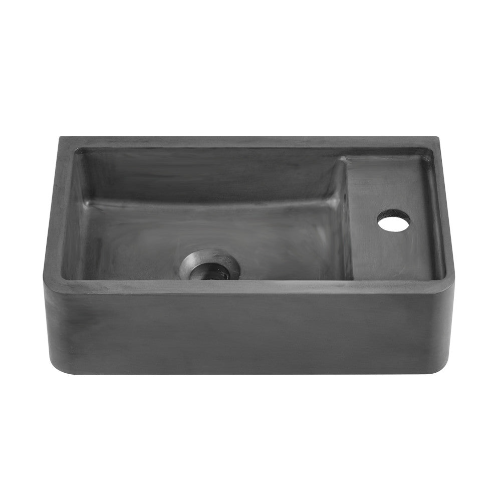 Lisse 17.5" Rectangle Concrete Wall-Mount Bathroom Sink in Dark Grey