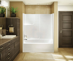 MAAX 140110-L-003-002 TSTEA63 60 x 34 AcrylX Alcove Left-Hand Drain One-Piece Whirlpool Tub Shower in White