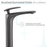 Sublime Single Hole, Single-Handle, High Arc Bathroom Faucet in Gunmetal Grey