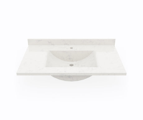 Swanstone CV1B2237 Contour 22 x 37 Single Bowl Vanity Top in Carrara CV02237.221