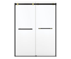 MAAX 136955-810-380-000 Duel Alto 56-59 X 78 in. 8mm Bypass Shower Door for Alcove Installation with GlassShield® glass in Matte Black & Brushed Gold