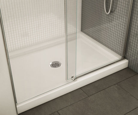 MAAX 410003-501-001-000 B3Round 4836 Acrylic Alcove Shower Base in White with Center Drain