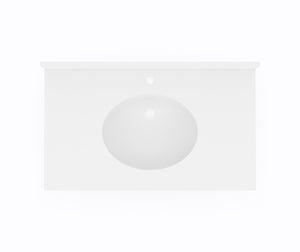 Swanstone VT1B1937 Ellipse 19 x 37 Single Bowl Vanity Top in White VT01937.010