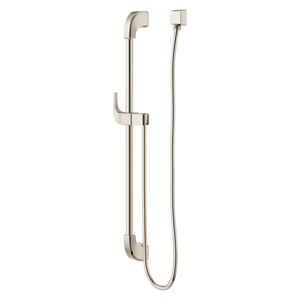 Transitional Square 30 in. Slide Bar with 60 in. Hose in Polished Nickel