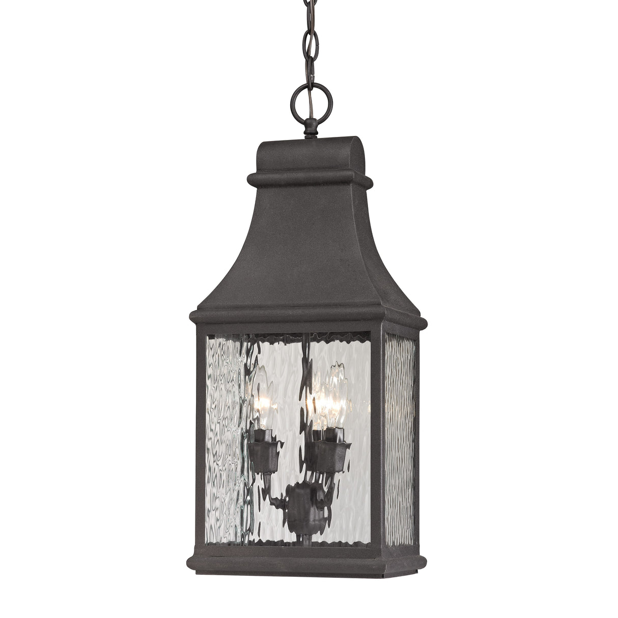 Elk 47074/3 Forged Jefferson 9'' Wide 3-Light Outdoor Pendant - Charcoal