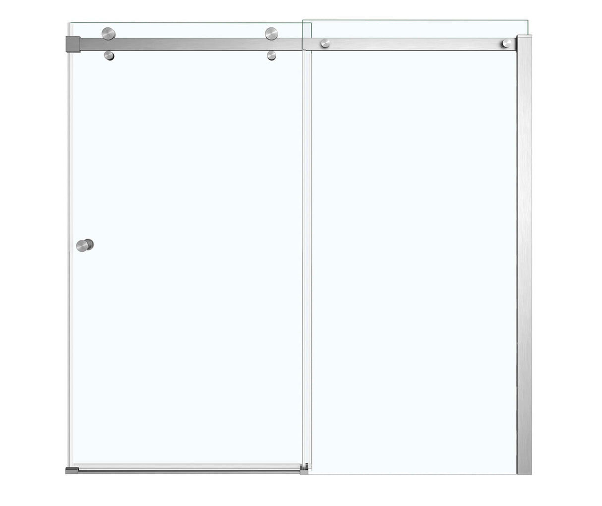 MAAX 138994-900-305-000 Luminescence 56 ½-59 x 55 ½-57 ½ in. 6mm Sliding Tub Door for Alcove Installation with Clear glass in Brushed Nickel