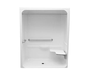 MAAX 106544-R-027-001 MX QSI-6430-BF 0.875 in. Acrylic Alcove Center Drain One-Piece Shower in White