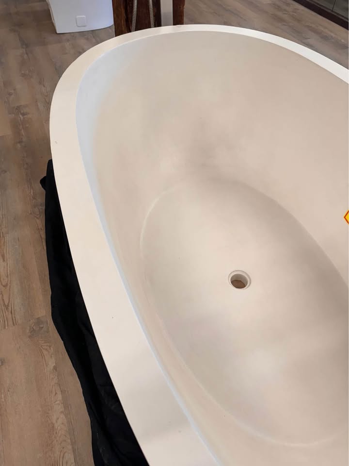 Native Trails NST6236-P Avalon Native Stone Freestanding Bathtub, 62", Pearl (Floor Model For Sale)