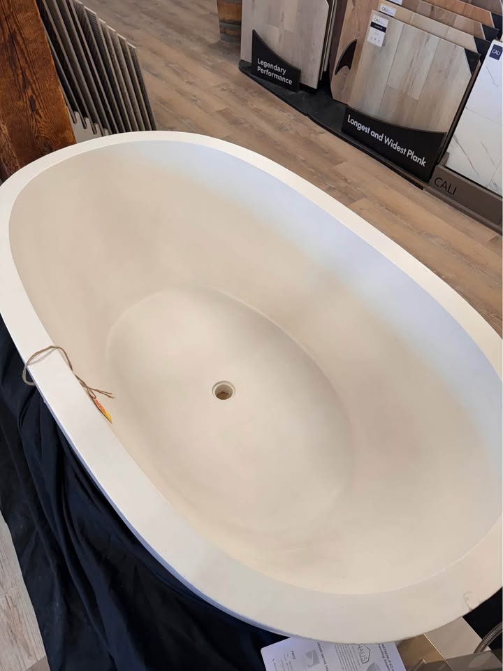 Native Trails NST6236-P Avalon Native Stone Freestanding Bathtub, 62", Pearl (Floor Model For Sale)