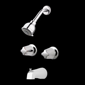 Pfister 2-Handle Tub & Shower Faucet with Metal Knob Handles in Polished Chrome