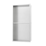 Voltaire 12" x 24" Stainless Steel Double Shelf Wall Niche in Matte Chrome