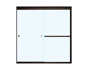 MAAX 135673-900-172-000 Aura 55-59 x 57 in. 8 mm Bypass Tub Door for Alcove Installation with Clear glass in Dark Bronze