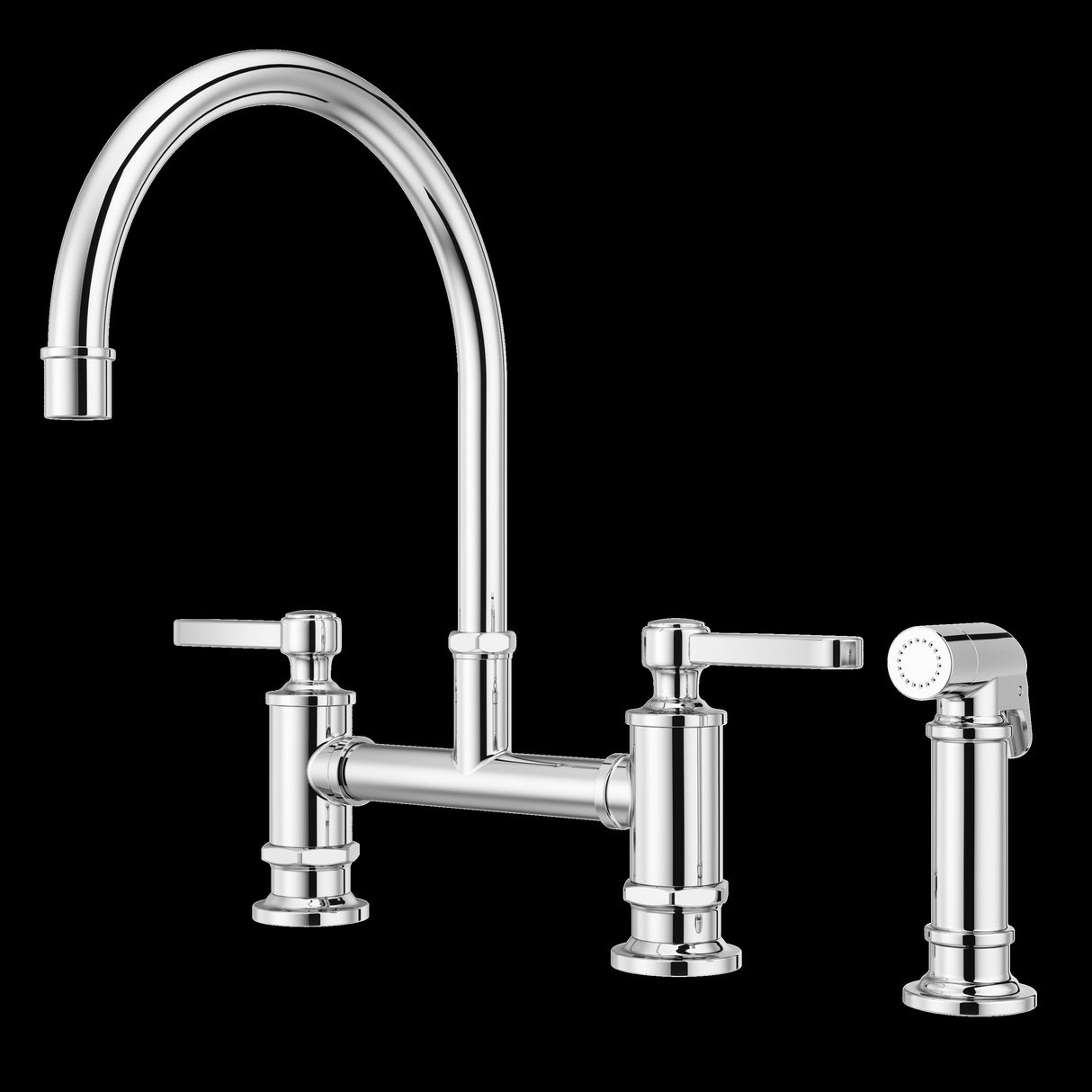 Port Haven 2-Handle Kitchen Faucet with Side Spray in Polished Chrome