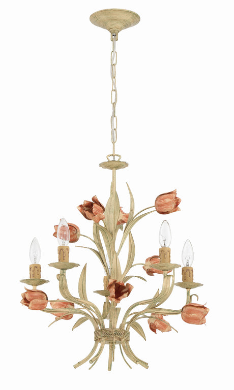 Southport 5 Light Sage Rose Chandelier 4805-SR