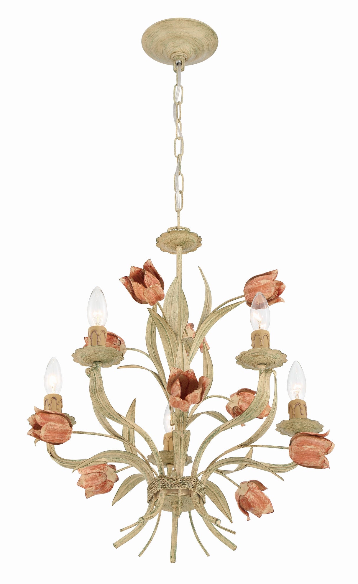 Southport 5 Light Sage Rose Chandelier 4805-SR