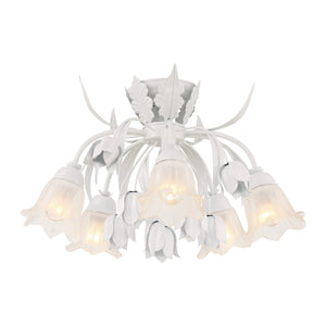 Southport 5 Light Wet White Floral Semi Flush Mount 4810-WW