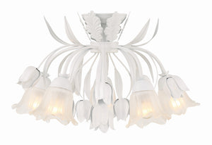 Southport 5 Light Wet White Floral Semi Flush Mount 4810-WW