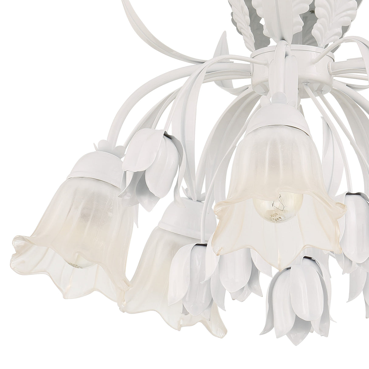 Southport 5 Light Wet White Floral Semi Flush Mount 4810-WW