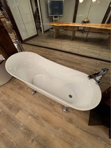 Cache Single Slipper, Clawfoot Soaking Acrylic Bathtub, Chrome Clawfoot (Showroom Model For Sale)