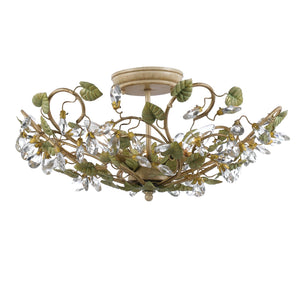 Josie 5 Light Champagne Green Tea Semi Flush Mount 4840-CT